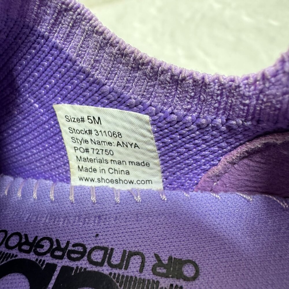 Air Underground Anya Lavender Athletic Sneakers  Air Cushion Sole Size 5M Kids - Picture 6 of 7